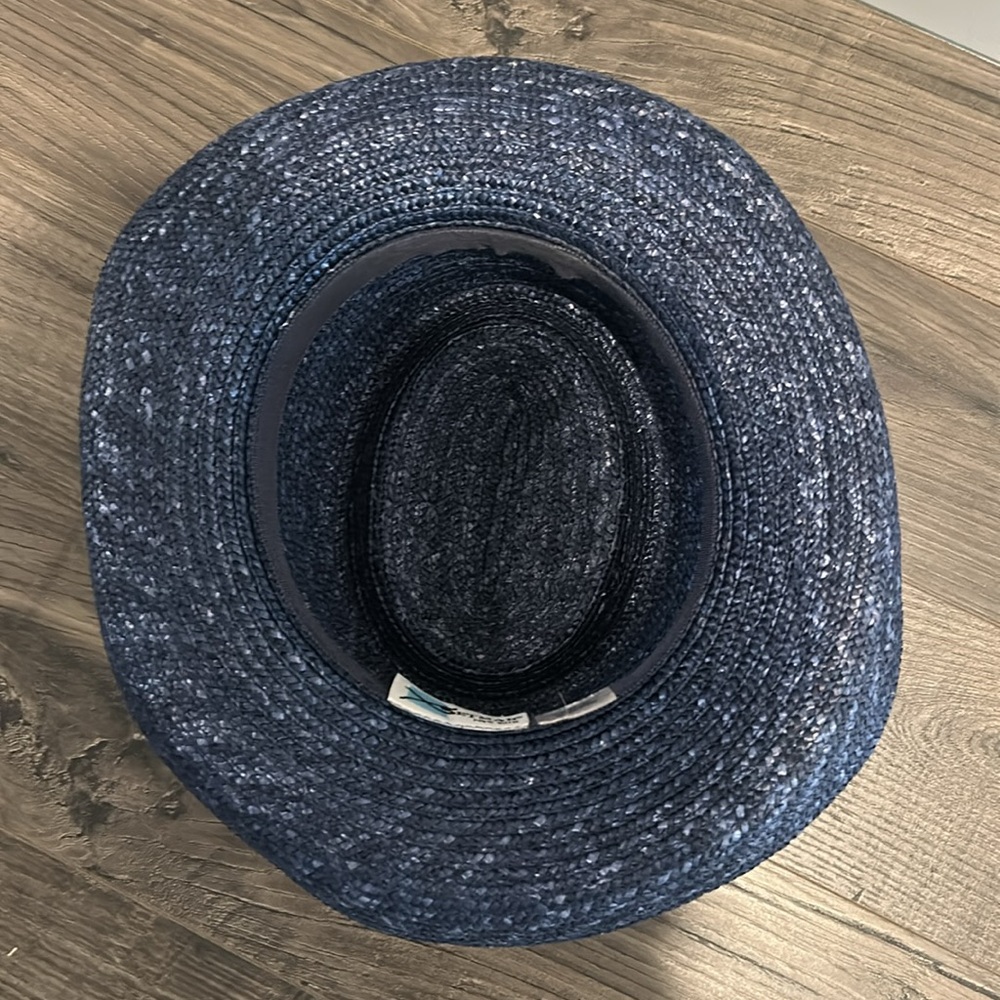 Betmar New York hat navy straw sun hat with bow detail - Picture 5 of 6